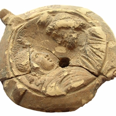 Oil-lamp with an image of Isis and Serapis
